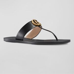 Gucci Flat Marmont Leather Thong